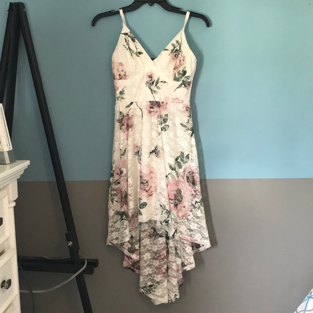 LILY ROSE HIGH LOW FLORAL LACE DRESS